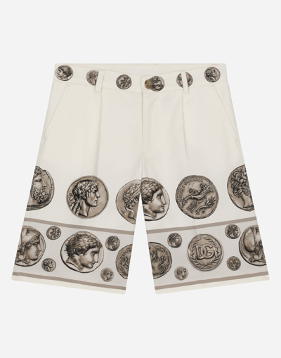 DOLCE & GABBANA COIN-PRINT DRILL SHORTS
