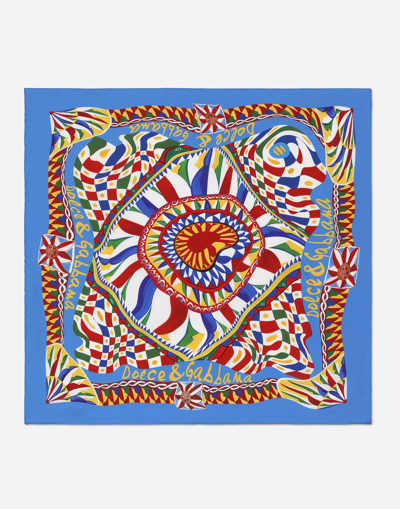 DOLCE & GABBANA CARRETTO-PRINT TWILL SCARF (50 X 50)