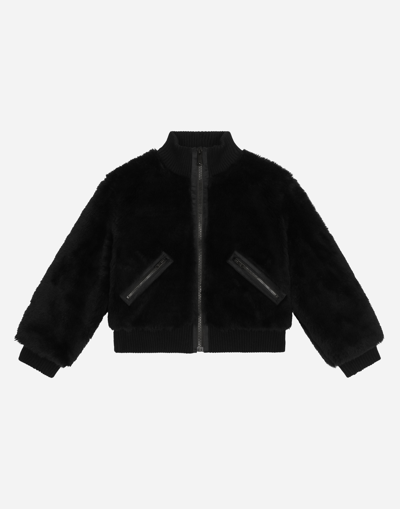 DOLCE & GABBANA FAUX FUR BOMBER JACKET WITH TAG