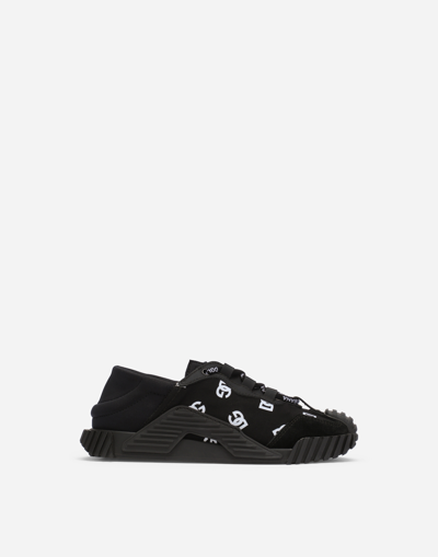 DOLCE & GABBANA NS1 SNEAKERS WITH ALL-OVER DG LOGO PRINT