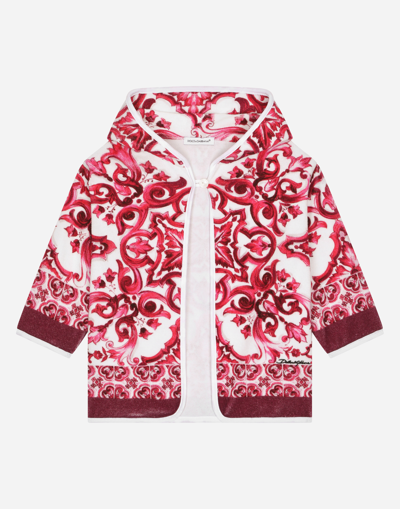 DOLCE & GABBANA MAJOLICA-PRINT TERRYCLOTH BATHROBE