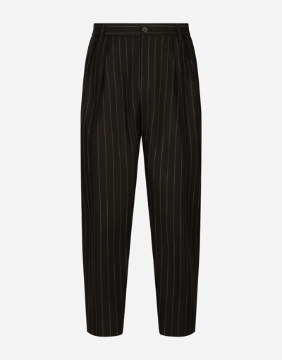 DOLCE & GABBANA PINSTRIPE WOOL PANTS