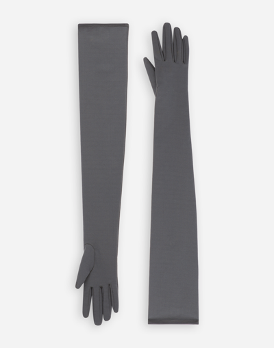 DOLCE & GABBANA LONG STRETCH JERSEY MILANO RIB GLOVES
