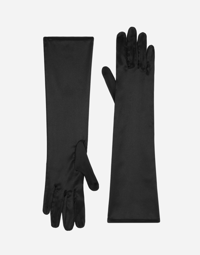 DOLCE & GABBANA SHORT SILK SATIN GLOVES