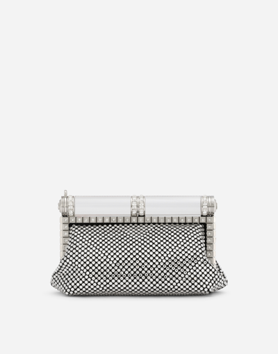 DOLCE & GABBANA SATIN BAG WITH FUSIBLE RHINESTONES