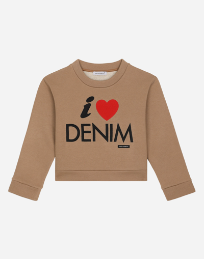 DOLCE & GABBANA JERSEY ROUND-NECK SWEATSHIRT WITH EMBROIDERY