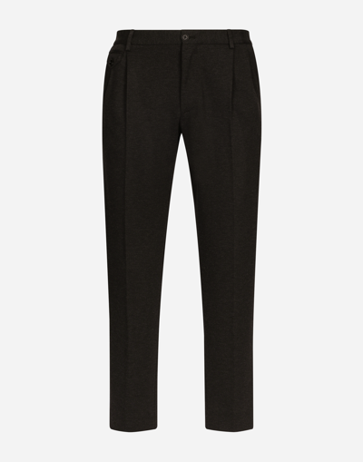 DOLCE & GABBANA STRETCH JERSEY PINPOINT PANTS
