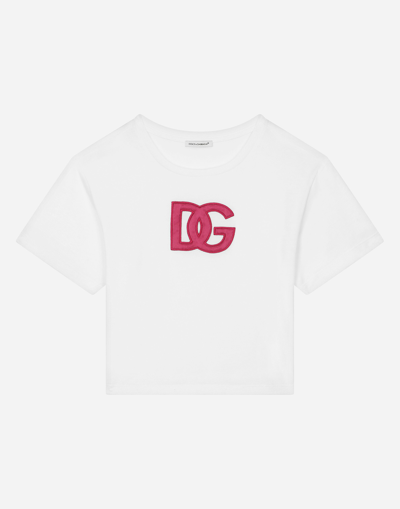 DOLCE & GABBANA JERSEY T-SHIRT WITH LOGO PATCH