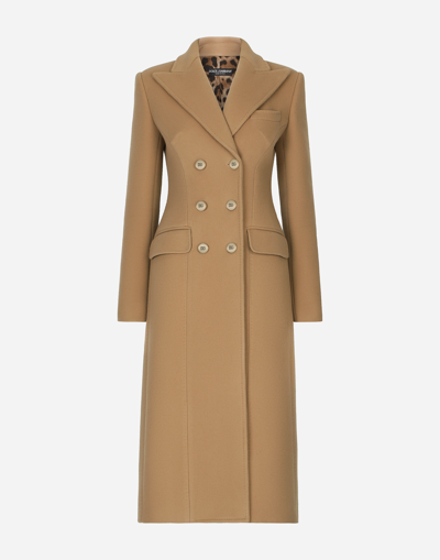 DOLCE & GABBANA LONG DOUBLE-BREASTED WOOL AND CASHMERE COAT