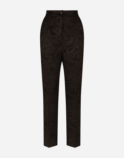 DOLCE & GABBANA FLORAL JACQUARD PANTS