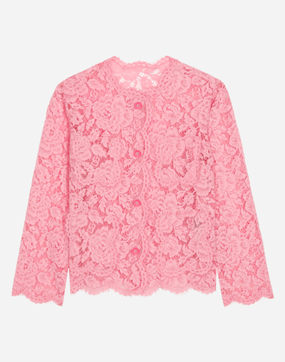DOLCE & GABBANA SINGLE-BREASTED LACE JACKET