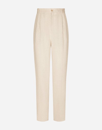 DOLCE & GABBANA TAILORED LINEN PANTS