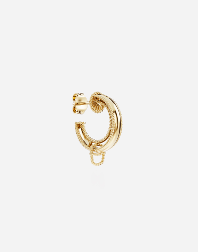 DOLCE & GABBANA RAINBOW ALPHABET EARRING IN YELLOW 18KT GOLD
