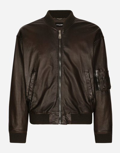 DOLCE & GABBANA PADDED LEATHER JACKET