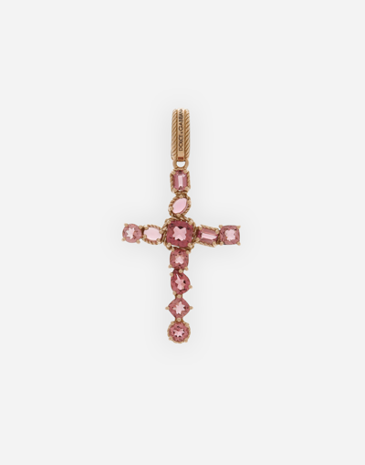 DOLCE & GABBANA ANNA CHARM IN RED GOLD 18KT WITH PINK TOURMALINES