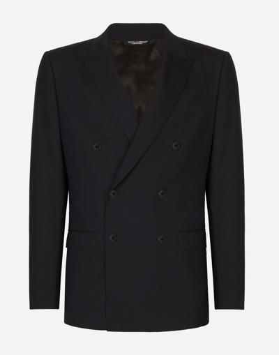 DOLCE & GABBANA DOUBLE-BREASTED STRETCH WOOL MARTINI-FIT SUIT