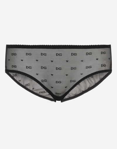DOLCE & GABBANA JACQUARD TULLE BRIEFS