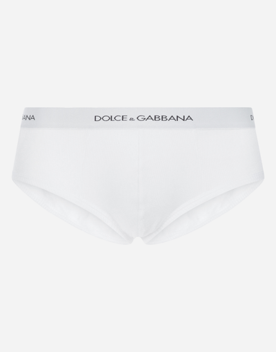 DOLCE & GABBANA BRANDO BRIEFS IN RIBBED COTTON