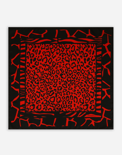 DOLCE & GABBANA LEOPARD-PRINT TWILL SCARF (90 X 90)