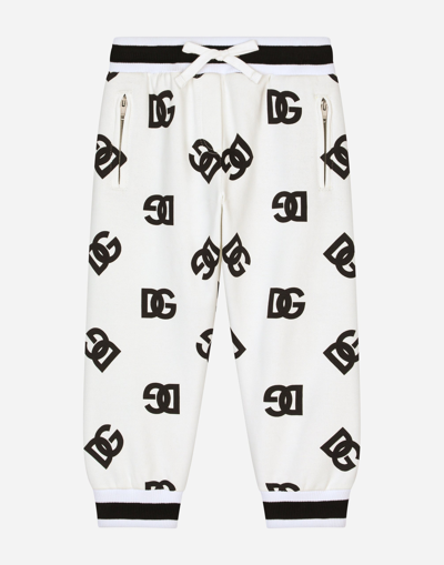 DOLCE & GABBANA JERSEY JOGGING PANTS WITH DG LOGO PRINT
