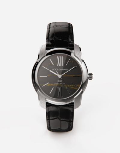 DOLCE & GABBANA STEEL AND TIGER’S EYE WATCH