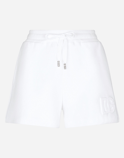 DOLCE & GABBANA JERSEY SHORTS WITH EMBOSSED DG LOGO