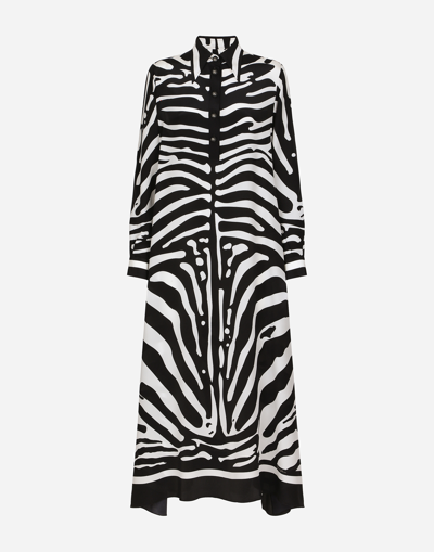 DOLCE & GABBANA ZEBRA-PRINT CREPE DE CHINE CAFTAN
