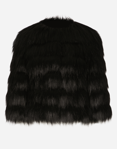 DOLCE & GABBANA FAUX FUR JACKET
