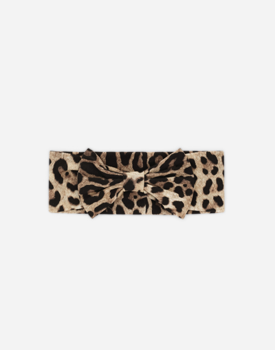 DOLCE & GABBANA LEOPARD-PRINT INTERLOCK BAND
