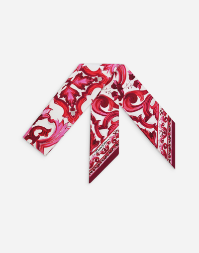 DOLCE & GABBANA MAJOLICA-PRINT TWILL HEADSCARF (6 X 100)