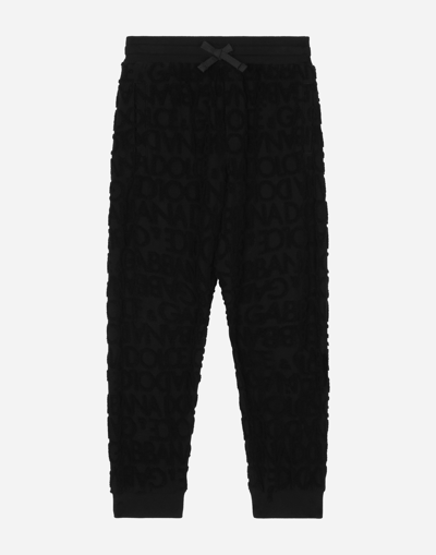 DOLCE & GABBANA TERRYCLOTH JOGGING PANTS WITH JACQUARD LOGO
