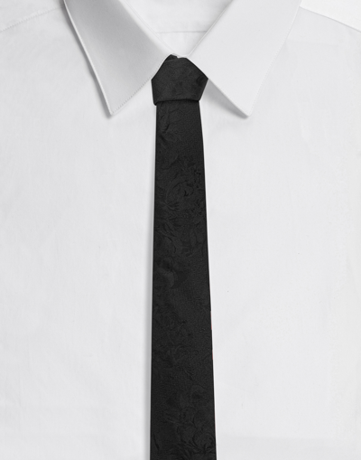 DOLCE & GABBANA 6 CM TIE-DESIGN SILK JACQUARD BLADE TIE
