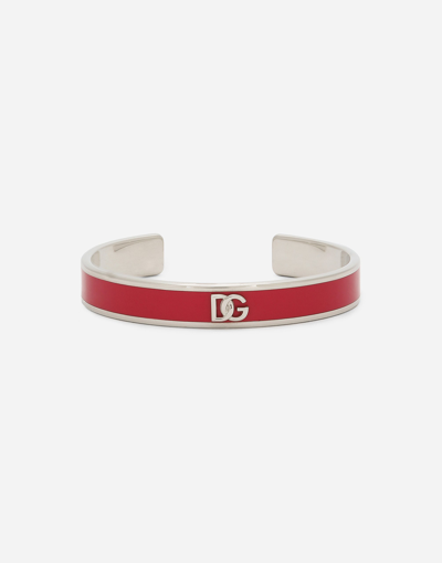 DOLCE & GABBANA RIGID ENAMELED BRACELET WITH DG LOGO