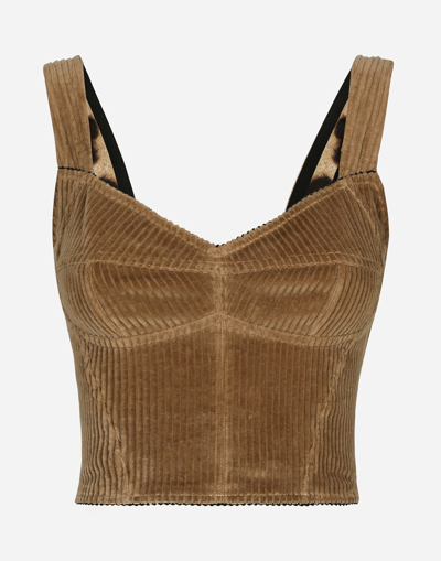 DOLCE & GABBANA CORDUROY CORSET TOP