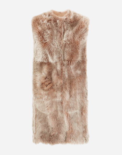DOLCE & GABBANA SLEEVELESS SHEEPSKIN COAT