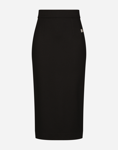 DOLCE & GABBANA MILANO RIB MIDI SKIRT