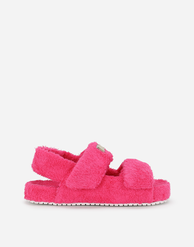 DOLCE & GABBANA TERRYCLOTH SANDALS