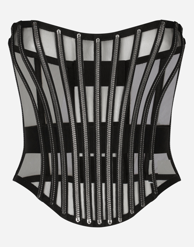 DOLCE & GABBANA KIM DOLCE&GABBANA TULLE CORSET BELT WITH BONING