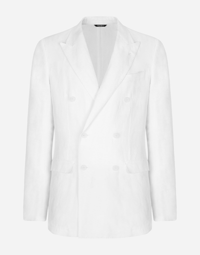 DOLCE & GABBANA DOUBLE-BREASTED LINEN TAORMINA JACKET