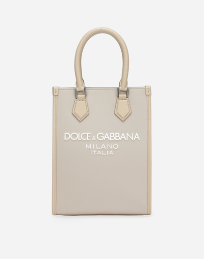 DOLCE & GABBANA SMALL NYLON BAG WITH RUBBERIZED LOGO