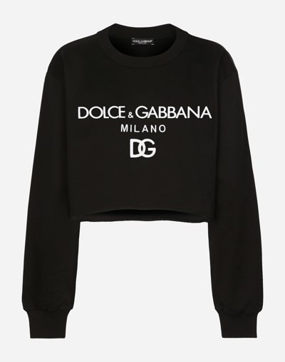 DOLCE & GABBANA JERSEY SWEATSHIRT WITH DOLCE&GABBANA PRINT