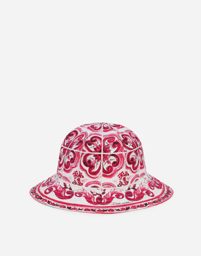 DOLCE & GABBANA MAJOLICA-PRINT POPLIN HAT