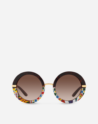 DOLCE & GABBANA HALF PRINT SUNGLASSES