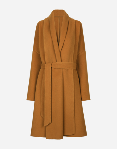DOLCE & GABBANA BELTED OVERSIZE CASHMERE WOOL COAT