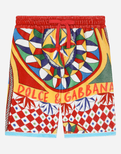DOLCE & GABBANA CARRETTO-PRINT TERRY SHORTS