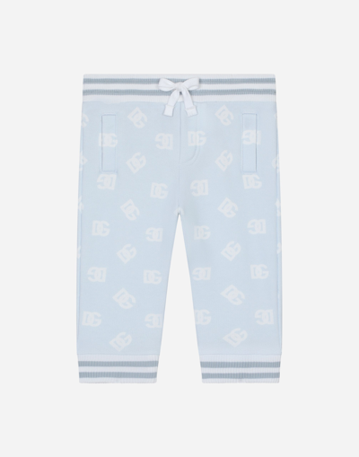 DOLCE & GABBANA JERSEY JOGGING PANTS WITH DG LOGO PRINT