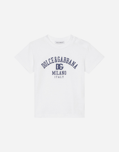DOLCE & GABBANA JERSEY T-SHIRT WITH LOGO PRINT
