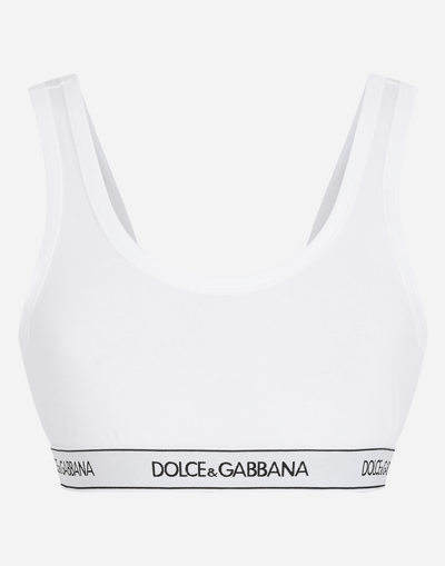 DOLCE & GABBANA JERSEY BRALET WITH BRANDED ELASTIC AND WIDE STRAPS