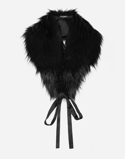 DOLCE & GABBANA FAUX FUR COLLAR