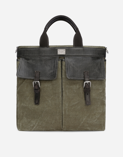 DOLCE & GABBANA CANVAS SHOPPER